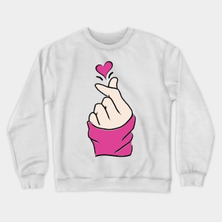 Cute Heart Hot Pink Korean Love Finger Snap Gifts Crewneck Sweatshirt